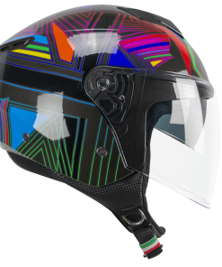 Casco Moto Jet Cgm 126S IPER DISCO Grafite Verde Fucsia