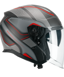 Casco Moto Jet Cgm 136G RNA SPORT Grigio Rosso opaco