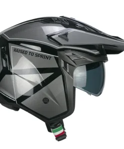 Casco jet CGM 155S ANTRACITE NERO LUCIDO