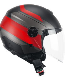 Casco Moto Jet Cgm 167K FLO CITY Rosso Nero