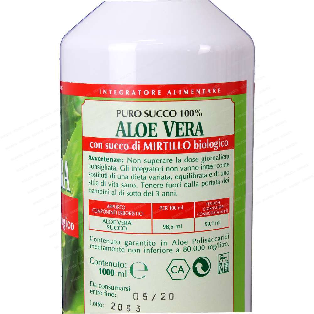 Aloe vera succo mirtillo bio Larix 1 litro - immagine 3