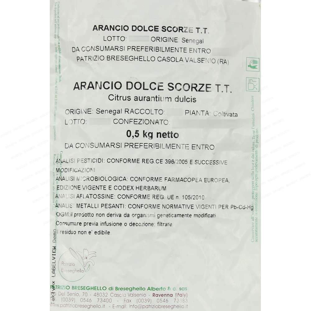Arancio dolce scorze Taglio Tisana 500g