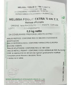 Melissa foglie extra 1/2 cm Taglio Tisana 500g