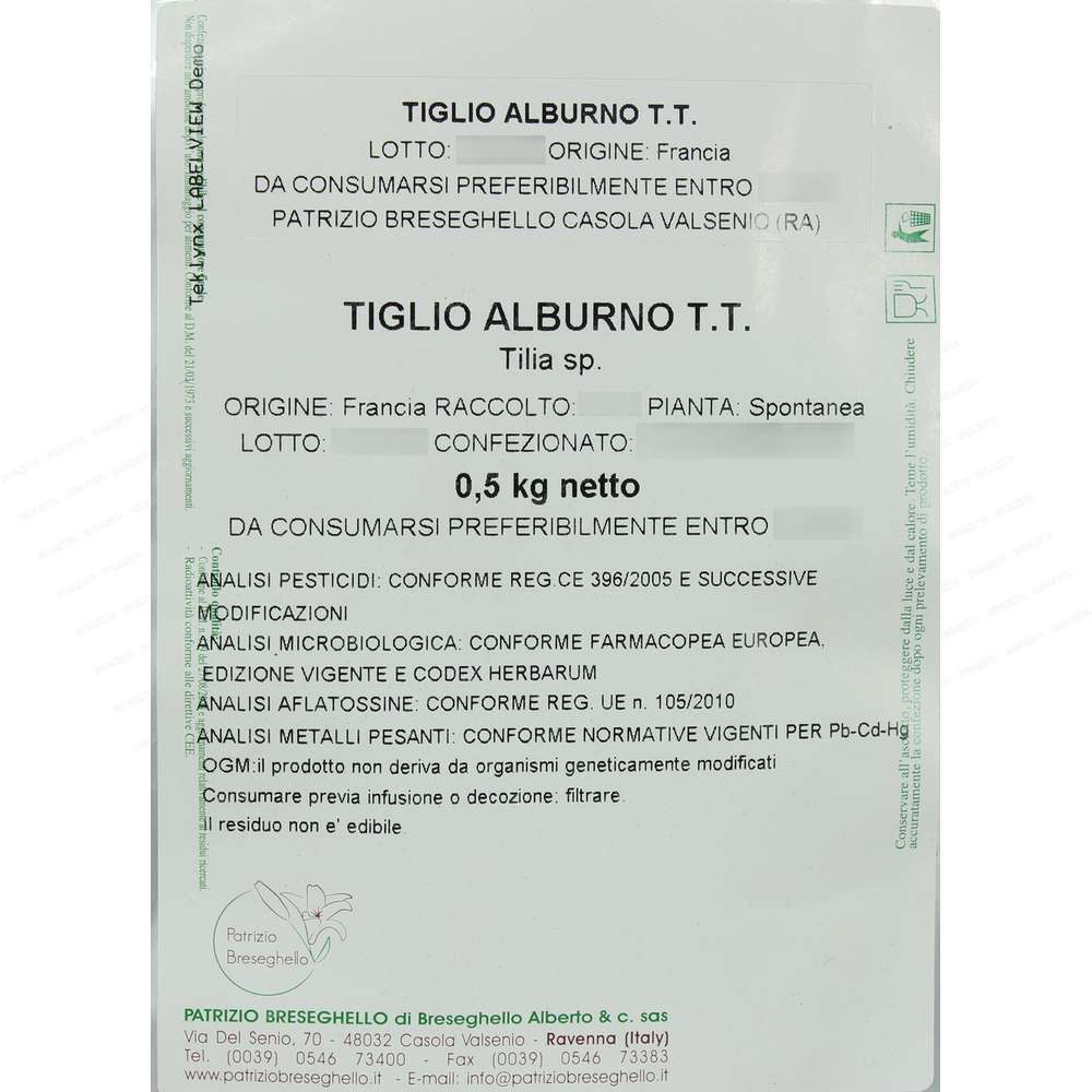 Tiglio alburno corteccia Taglio Tisana 500g