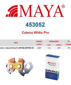 Catena confezionata in Widia PRO .325″ 1.5 mm – .058″ 78 maglie con antirimbalzo – 453052