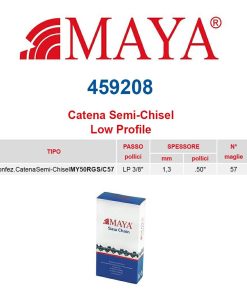 Catena confezionata LP 3/8″ 1.3 mm – .050″ 57 maglie con antirimbalzo profilo Semi tondo – 459208