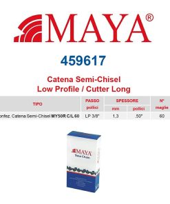 Catena confezionata LP 3/8″ 1.3 mm – .050″ 60 maglie senza antirimbalzo profilo Semi tondo lungo – 459617