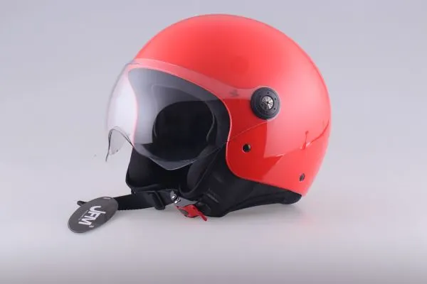 CASCO JFM JET 900 NERO Rosso Lucido