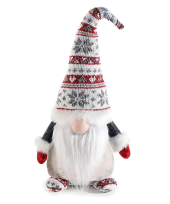 Babbo Natale in stoffa con cappello a maglia