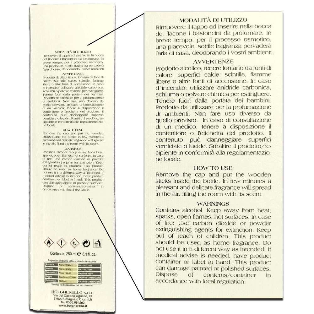 Diffusore Ambiente Kenaf e Assenzio 100ml Bolgherello - immagine 2