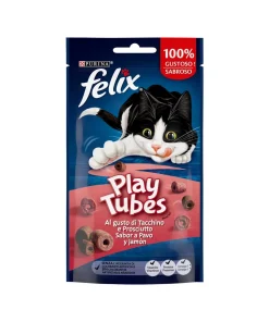 PURINA SNACK GATTO FELIX PLAY TUBES AL GUSTO DI TACCHINO E PROSCIUTTO DA 50 GR