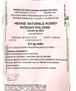Hennè naturale rosso intenso 500g Breseghello